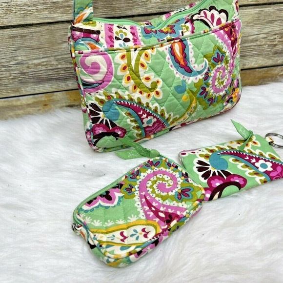 Vera Bradley Tutti Frutti Floral Quilted Purse Shoulder Bag CrossBody Wallet Set - Picture 5 of 12